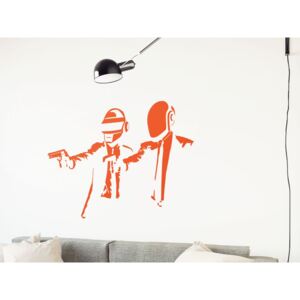 GLIX Banksy "Daft Fiction" - nálepka na stenu Oranžová 50 x 30 cm