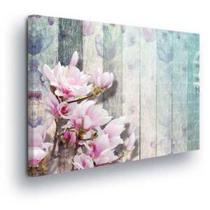 Obraz na plátne GLIX - Retro Pink Flower 100x75 cm