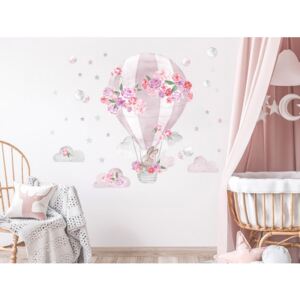PASTELOWE LOVE Dekorácia na stenu SECRET GARDEN Hot Air Balloon - Balón ružový