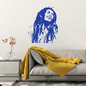 GLIX Bob Marley - nálepka na stenu Modrá 55 x 65 cm
