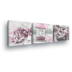 Obraz na plátne GLIX - Vintage Light Pink Decorations 3 x 25x25 cm