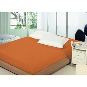 Tmavo oranžové prestieradlo na posteľ s gumičkou
