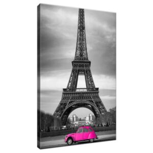 Obraz na plátne Ružové auto v Paríži 20x30cm 2004A_1S