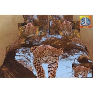 Hnedá obliečka na postele so vzorom leopardov