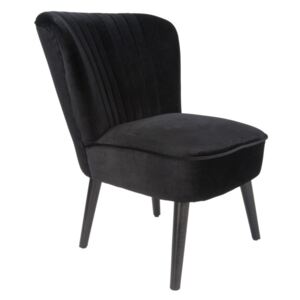 Čierna stolička z dreva so zamatovým poťahom Leitmotiv Luxury
