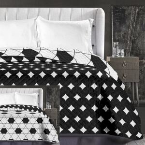 Moderné prehozy na posteľ v bielej farbe Čierna