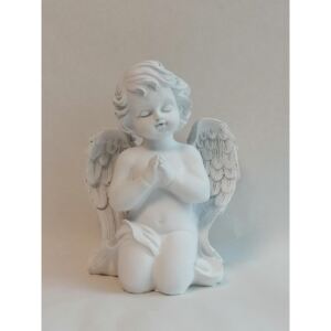 Anjel polyrez. biely modliaci v16cm - Dekorácia