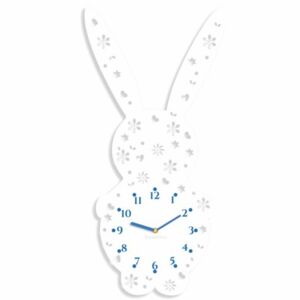 Detské nástenné hodiny v tvare zajačika