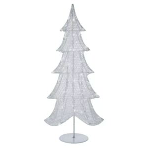 Emos LED vianočný 3D stromček, 90 cm, vnútorný, studená biela, časovač DCTC01