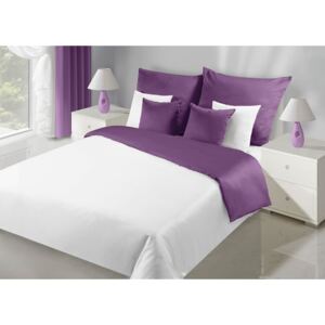 Kvalitné obojstranné posteľné obliečky v bielo fialovej farbe