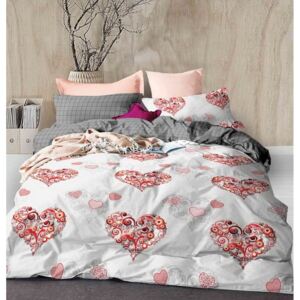 Romantické obojstranné posteľné obliečky s trendy motívom srdca