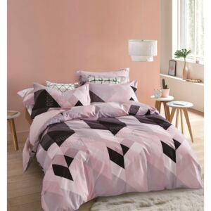 Vzorované obojstranné posteľné obliečky ružovej farby