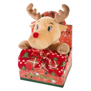 Vianočné darčekové balenie pre dieťatko deka a plyšová hračka