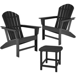 Tectake 404175 2 záhradná stolička janis so stolom - černá