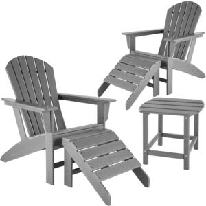 Tectake 404169 2 záhradná stolička janis s 2 podnožkami a stolom - šedá