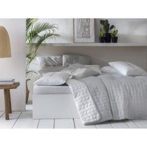 Elegantný prehoz na posteľ v bielej a sivej farbe 220 x 240 cm