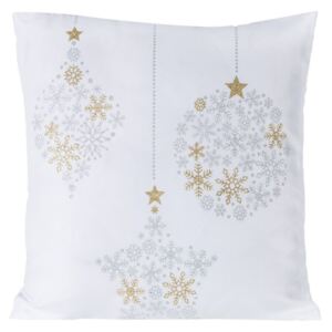 Biela dekoračná obliečka s Vianočným motívom 45x45 cm SKLADOM