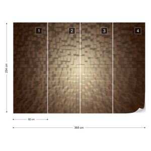 Fototapeta GLIX - 3D Brown Pixel + lepidlo ZADARMO Papírová tapeta - 368x254 cm