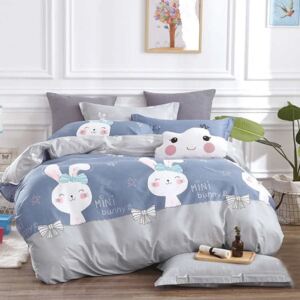 Moderná posteľná návliečka pre deti v modrej farbe MINI BUNNY