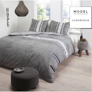 Sivá súprava bavlnených posteľných obliečok 160 x 200 cm