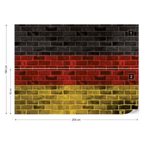 Fototapeta GLIX - German Flag Brick Wall 2 + lepidlo ZADARMO Papírová tapeta - 254x184 cm