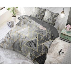 Moderné sivé návliečky na posteľ s trojuholníkovým vzorom TRIANGLE 140x200