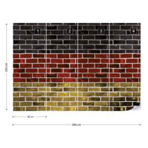 Fototapeta GLIX - German Flag Brick Wall + lepidlo ZADARMO Papírová tapeta - 368x254 cm