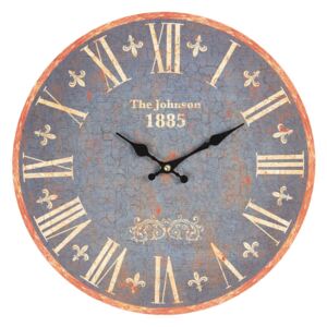 Vintage nástenné hodiny s patinou The Johnson - Ø 34 * 3 cm / 1 * AA
