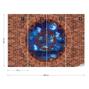 Fototapeta GLIX - Dreamy Night Sky Brick Wall + lepidlo ZADARMO Papírová tapeta - 368x254 cm