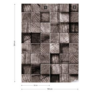 Fototapeta GLIX - 3D Wooden Blocks Papírová tapeta - 184x254 cm