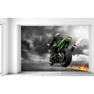 Gario Fototapeta Rýchla motorka s plameňom Rozmery (š x v): 200 x 135 cm, Materiál: Latexová (lepidlo zadarmo)