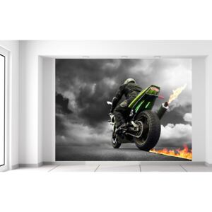 Gario Fototapeta Rýchla motorka s plameňom Rozmery (š x v): 200 x 150 cm, Materiál: Latexová (lepidlo zadarmo)
