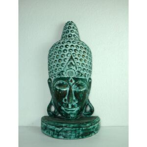 Soška Budha, zelená , exotické drevo, 72 cm, ručná práca