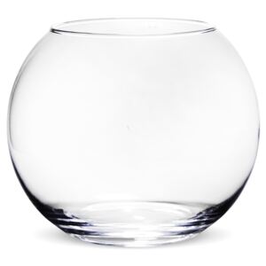 Sklenená váza priehľadná guľa,19x21x21cm barva: transparentné, velikost: 19x21x21