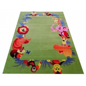 *Detský koberec Zoo zelený, Velikosti 125x160cm
