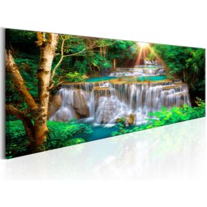 Obraz na plátne Bimago - Tropical Waterfall 150x50 cm