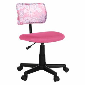 Tempo Kondela Otočná stolička, ružová/vzor/čierna, PERCY
