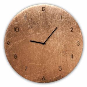 Styler Sklenené nástěnné hodiny - Copper | Rozmery: 30x30 cm