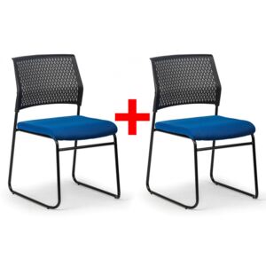 Konferenčná stolička Mystic 1+1 ZADARMO, modrá