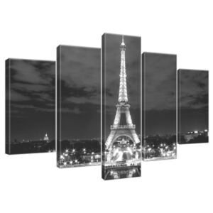 Obraz na plátne Eiffelova veža čierno-biela 100x63cm 518A_5D