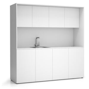 PLAN Kuchynka NIKA sa drezom a batériou 1963 x 600 x 2000 mm, biela, ľavé