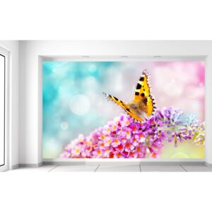 Gario Fototapeta Motýľ na kvetoch Rozmery (š x v): 402 x 240 cm, Materiál: Latexová (lepidlo zadarmo)