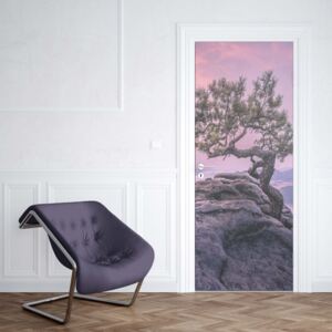 Fototapeta na dvere GLIX - Purple Sky Mountain Tree1 | 91x211 cm