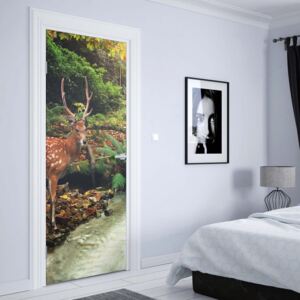 Fototapeta na dvere GLIX - Deer In Forest1 | 91x211 cm