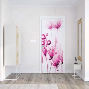 Fototapeta na dvere GLIX - Modern Dandelion Pink And White1 | 91x211 cm