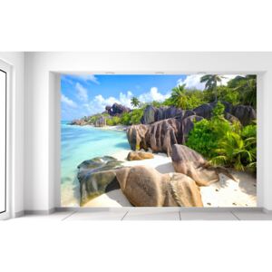 Gario Fototapeta Tropický ostrov La Digue Rozmery (š x v): 200 x 135 cm, Materiál: Latexová (lepidlo zadarmo)