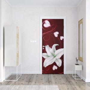 Fototapeta na dvere GLIX - Lily Hearts Modern1 | 91x211 cm