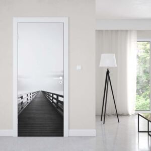 Fototapeta na dvere GLIX - Ocean Pier Black And White1 | 91x211 cm