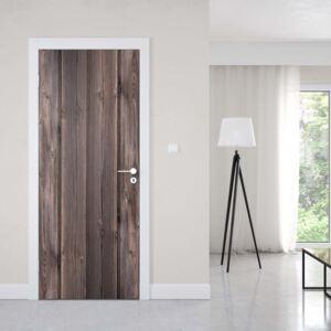 Fototapeta na dvere GLIX - Wood Plank Texture Dark Brown1 | 91x211 cm