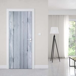Fototapeta na dvere GLIX - Painted Wood Plank Texture Blue1 | 91x211 cm